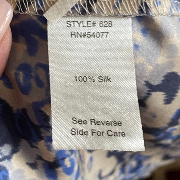 CAbi Blue and White Ruffled Blouse - Picture 2 of 3